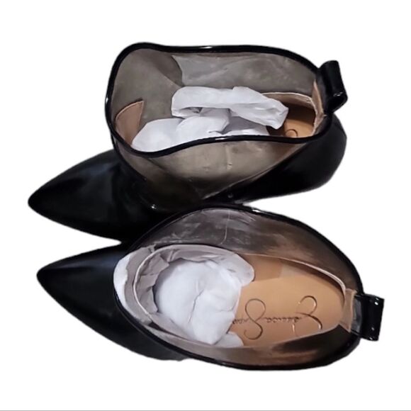 Jessica Simpson Black Patent Leather Pointed Toe Booties Size 6.5M NWOT - Picture 3 of 8